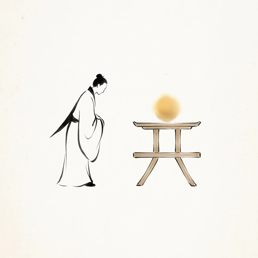 Visual mnemonic illustration of the Chinese character 供 (to offer / to provide)