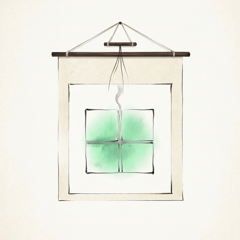 Visual mnemonic illustration of the Chinese character 画 (to draw / picture)