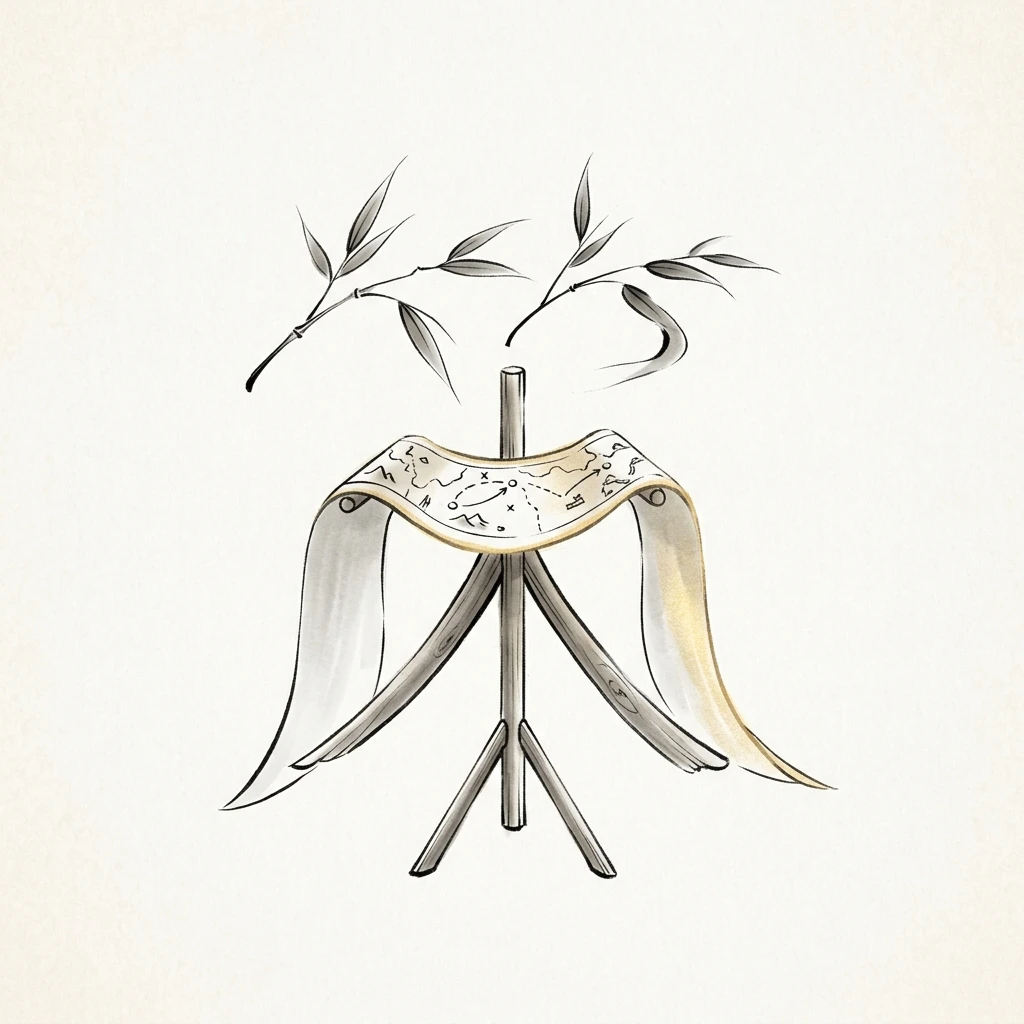 Visual mnemonic illustration of the Chinese character 策 (strategy / plan)