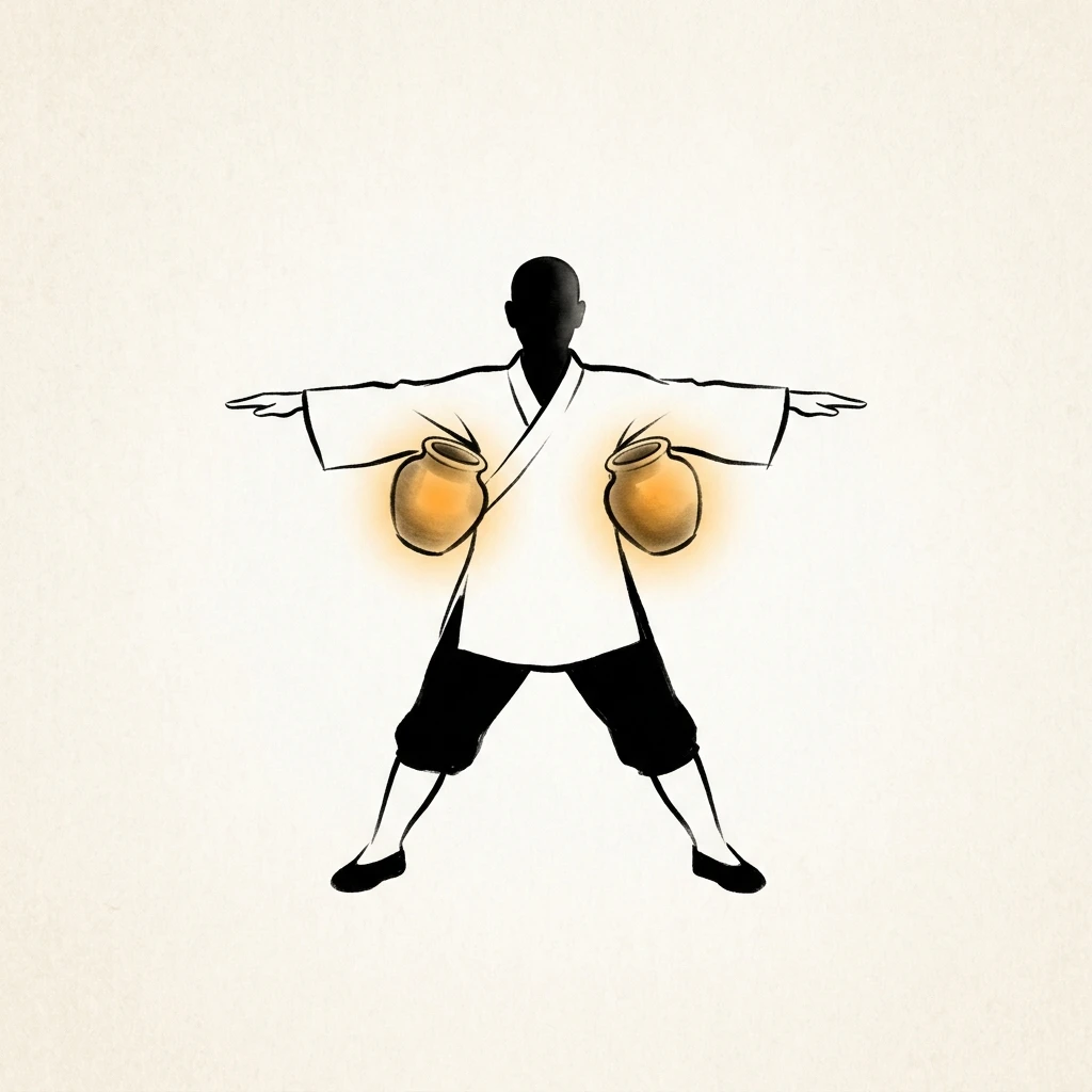 Illustration for the Chinese character 夹 (jiā, to clip)