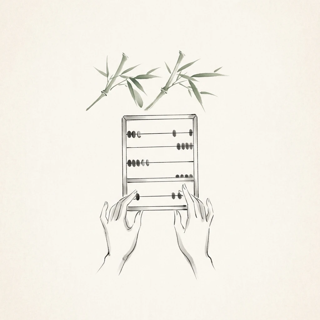 Illustration for the Chinese character 算 (suàn, calculate)