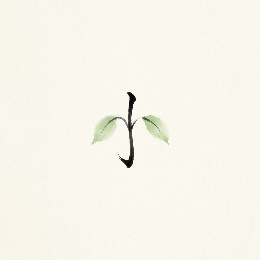 Illustration for the Chinese character 小 (xiǎo, small)