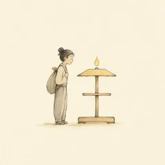 Memory illustration for the Chinese character 住 (zhù, to live / to reside)