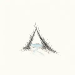 Memory illustration for the Chinese character 入 (rù, to enter / to go in)