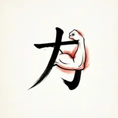 Memory illustration for the Chinese character 力 (lì, power / force)