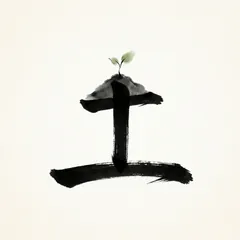 Memory illustration for the Chinese character 土 (tǔ, earth / soil)