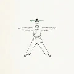 Memory illustration for the Chinese character 夫 (fū, husband / adult man)