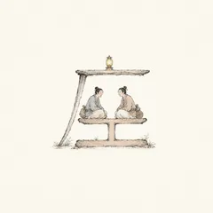 Memory illustration for the Chinese character 座 (zuò, seat / base)