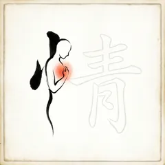 Memory illustration for the Chinese character 情 (qíng, feeling / emotion)
