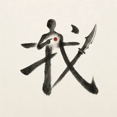 Memory illustration for the Chinese character 我 (wǒ, I / me)